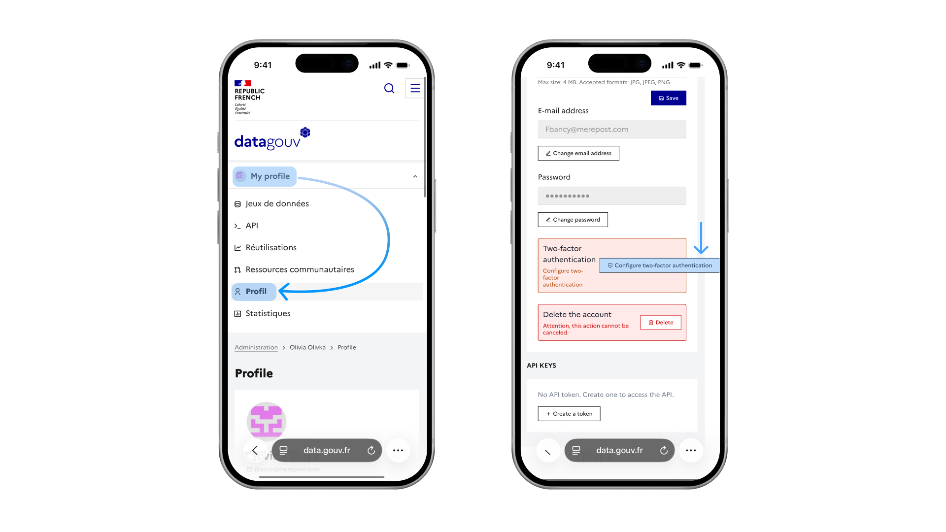 How to find the TOTP code sign-in section in Parcoursup.